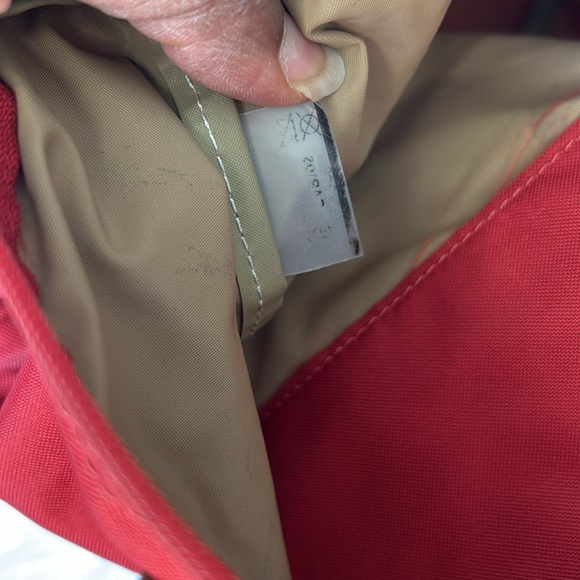 LONGCHAMP  red LE Pliage medium size leather top handle bag. - Picture 16 of 16